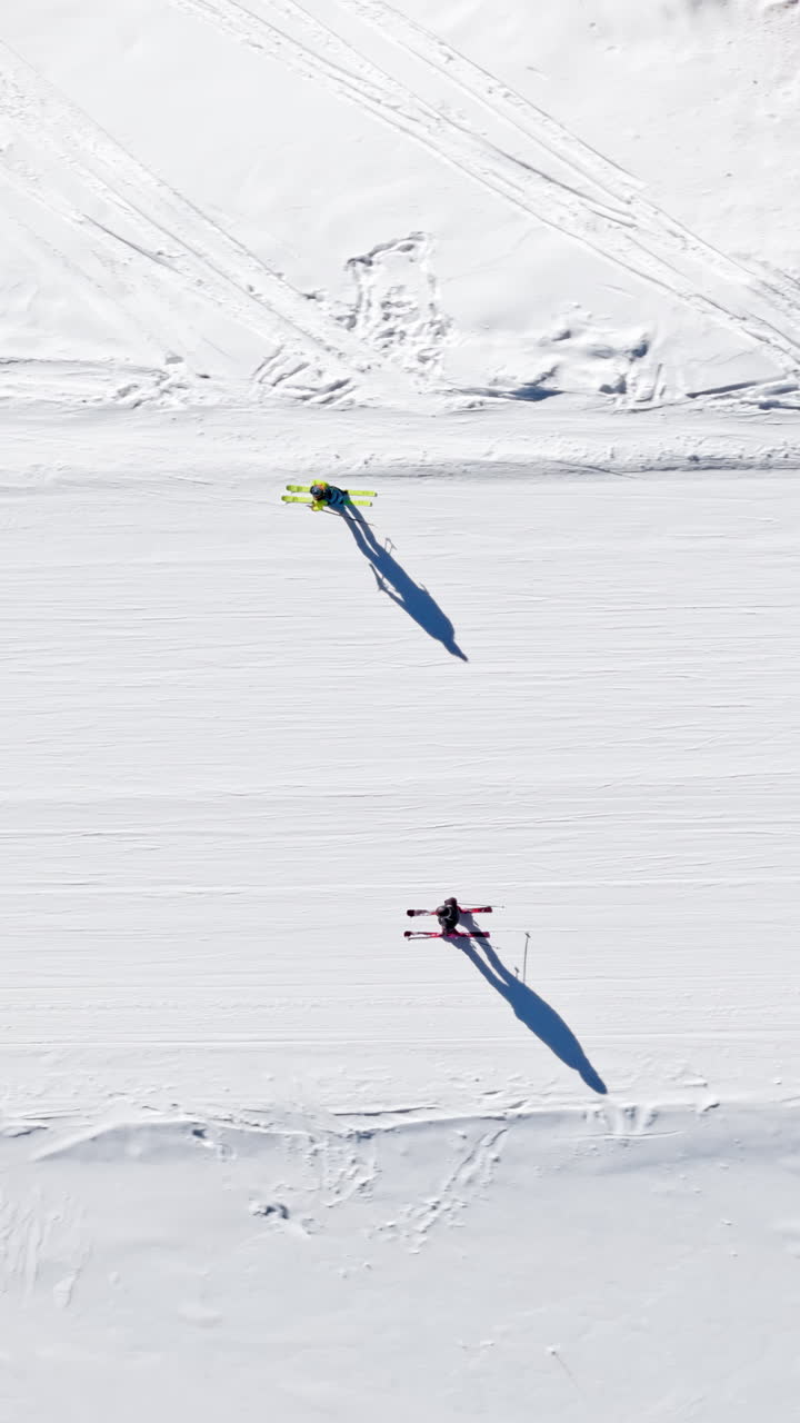 Aerial drone view of a ski resort in Col dei Baldi, Alleghe, in the Dolomites, Italy in daylight. Vertical