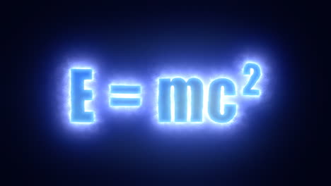 the text e = mc2 , surrounded by an energetic cloud of electricity