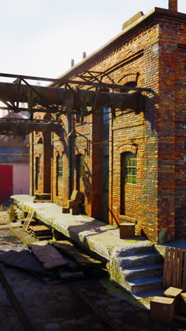 viejo almacén de ladrillos abandonado