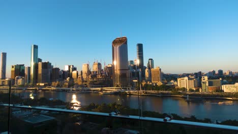 Brisbane-Nighttime-timelapse-video-from-south-brisbane-during-Brisbane-festival,-in-Queensland-Australia,-2032-olympics