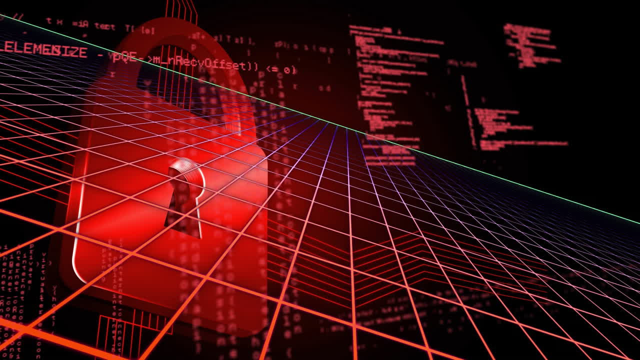 백그라운드에서 데이터 처리를 하는 온라인 보안  ⁇ 락의 애니메이션