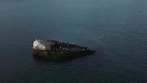 una vista aérea sobre las aguas del estrecho de long island, nueva york