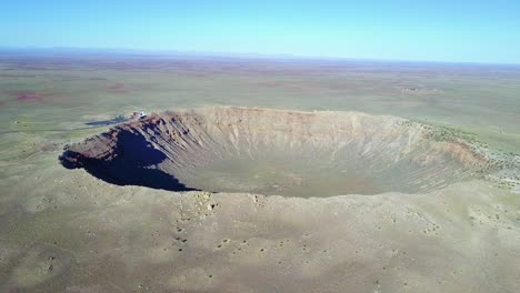 an incredible high angle aerial pan of meteor crater arizona 1