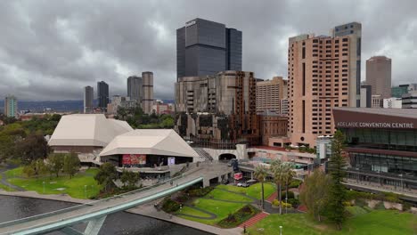 adelaide city skyline and convention centre