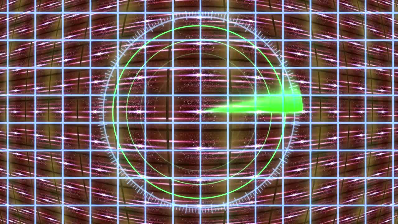 panel de hud con una cuadrícula de radar y un fondo en movimiento. gráficos de movimiento