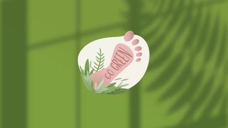 Animation-of-foot-with-go-green-on-green-background