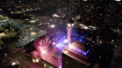 overhead view of fireworks canada day mississauga