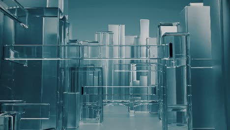 abstract pattern of cubes that look like a cityscape glass cubes animation.