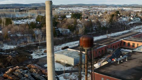 abandoned industrial buildings in small town of thurso in quebec canada