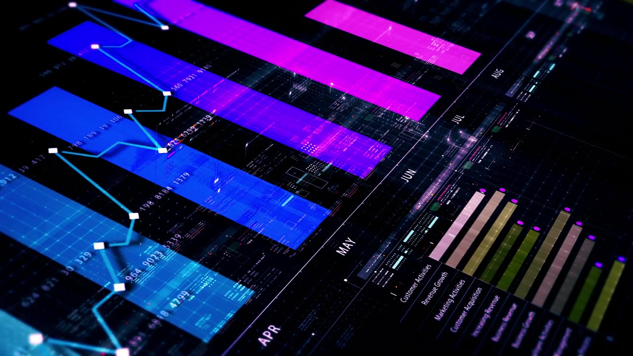 Dynamic data visuals for business info graphics, animated charts, and data-driven insights for a business meeting mock-up. Explore the world of trading, stock exchanges, and crypto