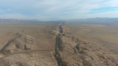 beautiful aerial over the san andreas earthquake fault on the carrizo plain in central california