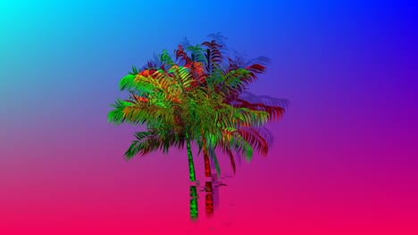 palm tree and digital circuit