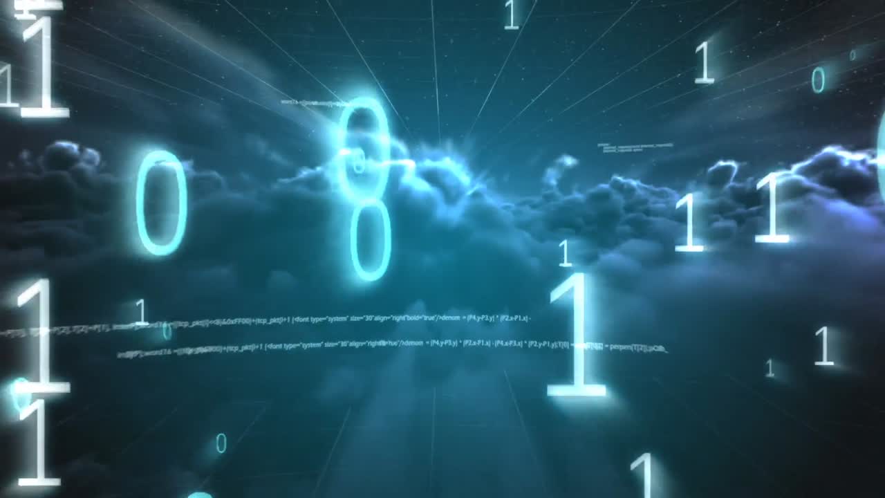 바이너리 코드의 디지털로 생성된 비디오