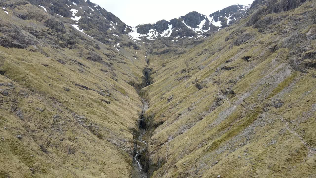 Aerial approach to Bidean nam Bian Stream