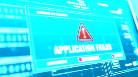 application failed warning notification system security alert error message on computer screen entering login and password .