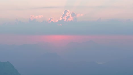 beautiful sunrise and cloud formation seen from the ridges of golling austria