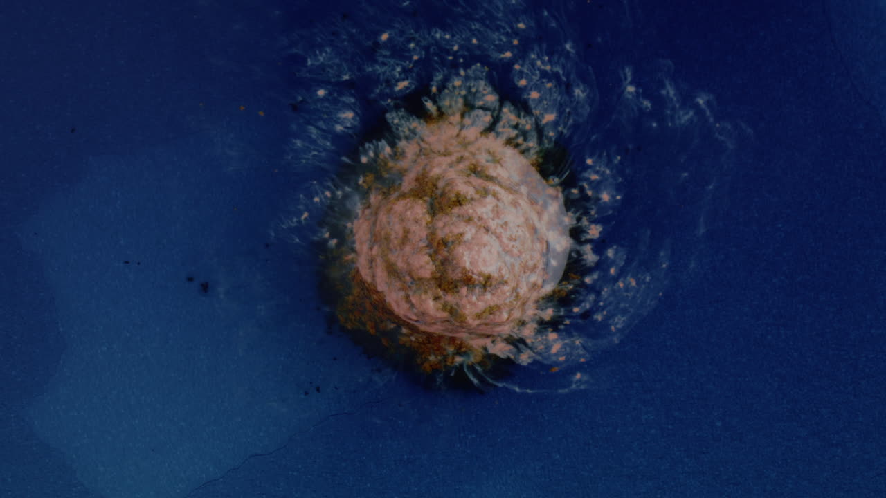 Abstract Paint Splatter on Dark Surface