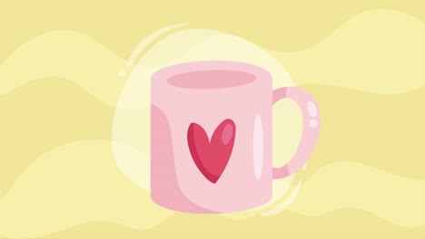 heart love in mug animation