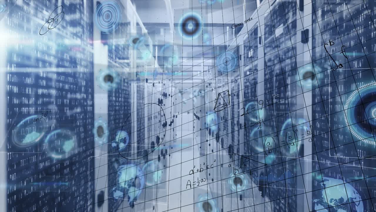Animation of mathematical equations over round scanners and data processing against server room