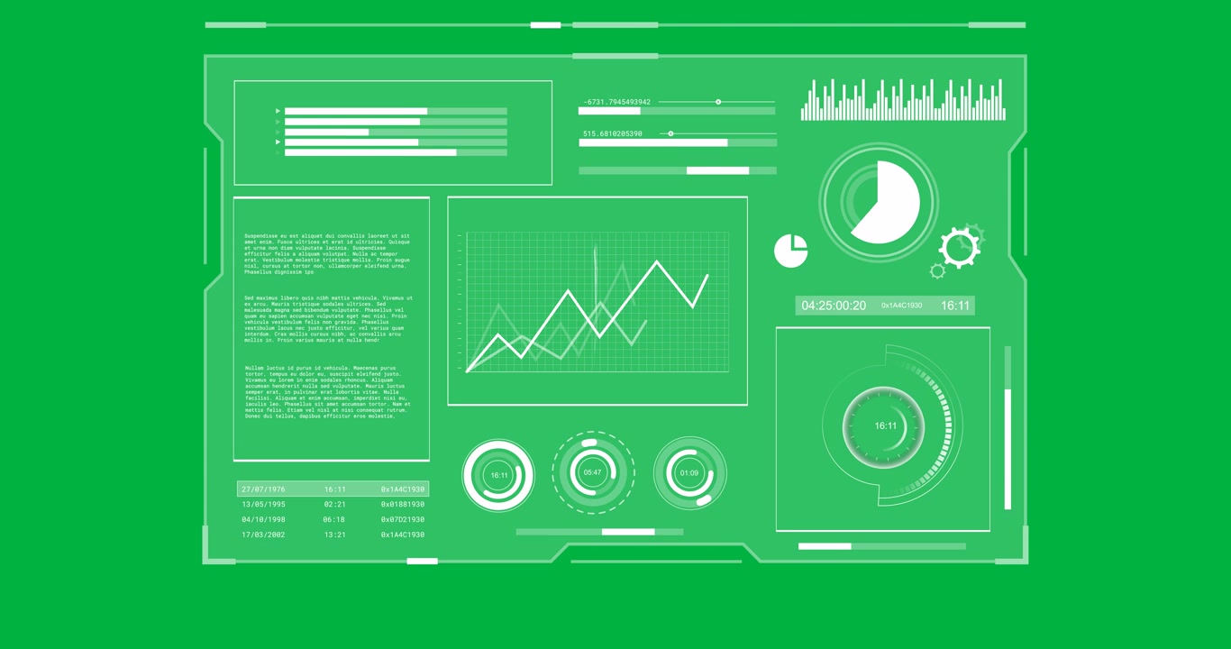 Animation of statistics financial data processing with globe on screen over transparent background