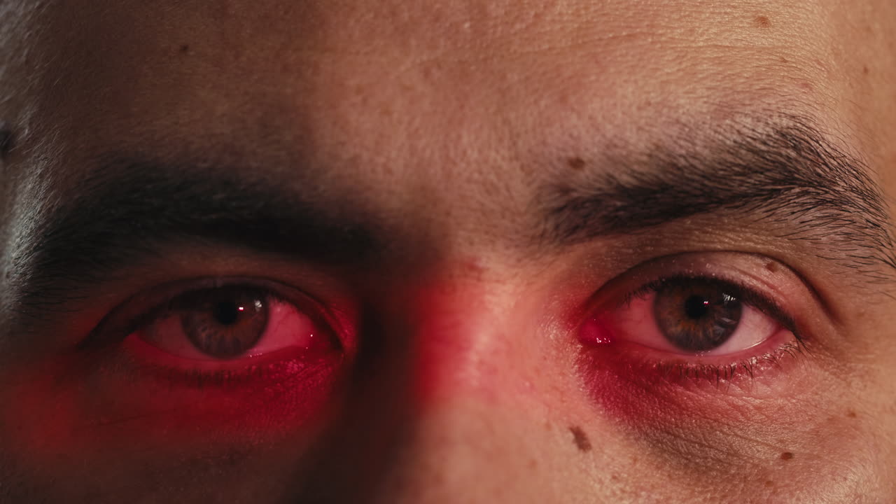 Iris eye scan on boarder control in airport terminal, boarding scanning, documents signing by iris eye scan, person verification.