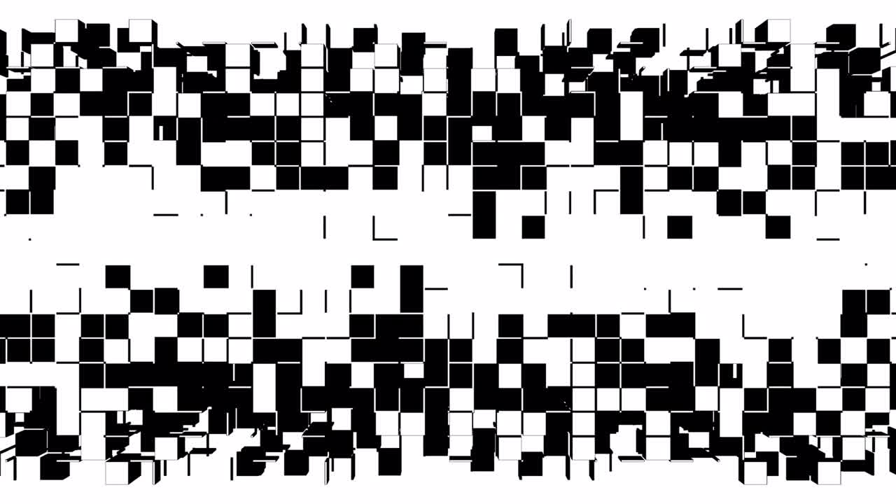 Abstract strips of square mosaic cells, matte mask