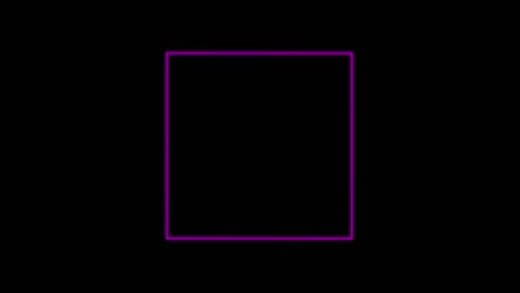 patrón cuadrado sin costuras espectro de bucle animación líneas de neón brillantes fondo abstracto con cuadrado de neón.