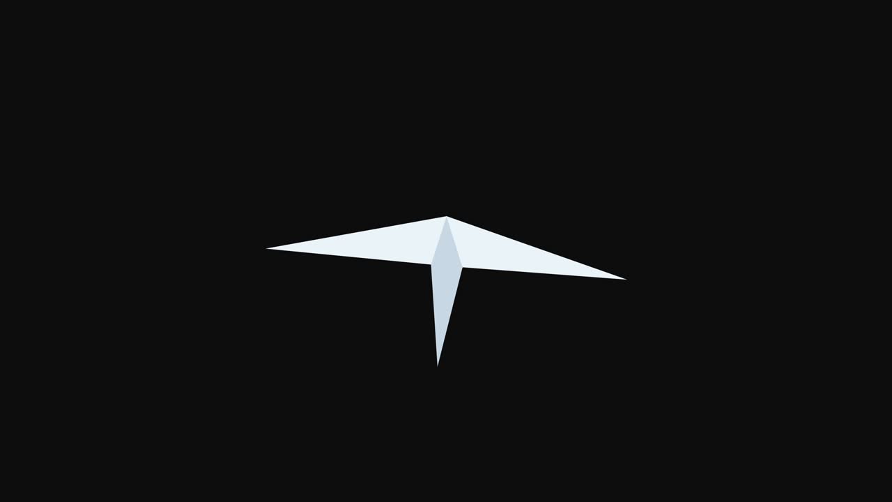 4K 3D Paper Plane Flying Loop Animation Front View
