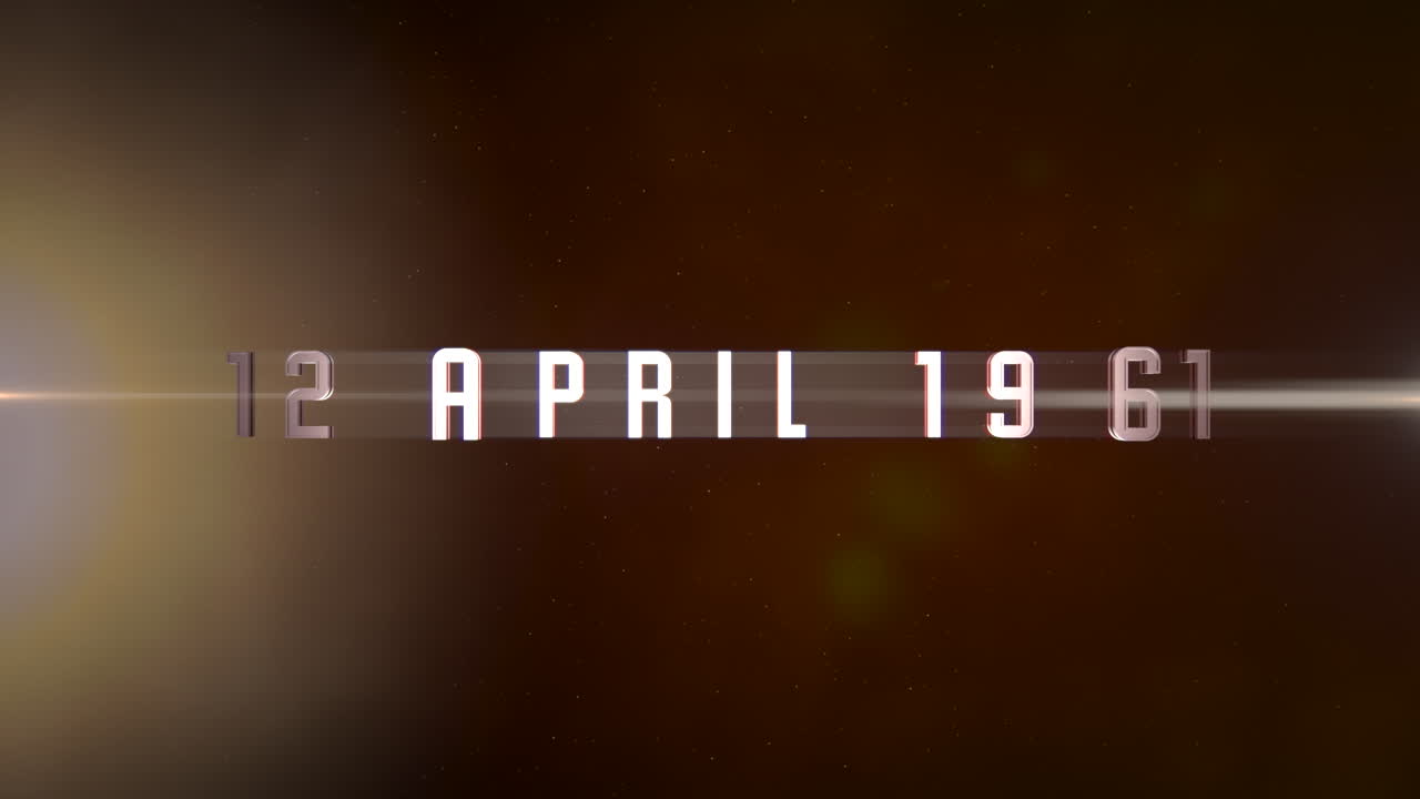 12 de abril de 1961 con la moda luz de estrellas y brillos en galaxia.