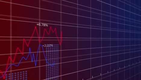 animación del procesamiento de datos financieros sobre un fondo oscuro