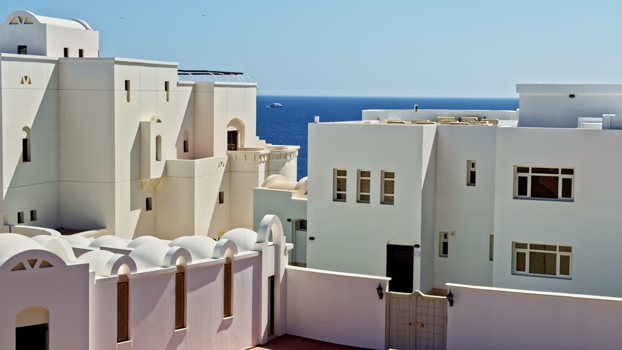White buildings by the sea, Sharm El Sheikh's sunny coastal view