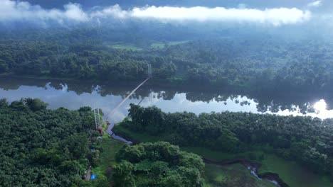 it is a famous hanging bridge in kerala , india