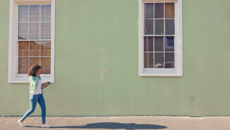 girl walking, dance and listening to music