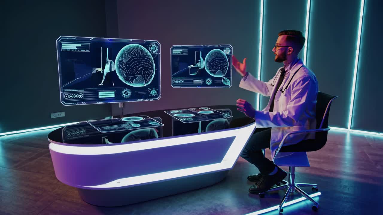 Futuristic Medical Consultation with Holographic Displays