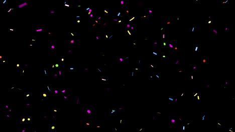 colorful confetti explosion on a black background. luma matte included.