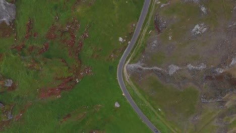 aerial footage over winnats pass, peak district, uk