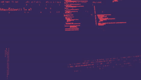 animation of computer data processing over purple background