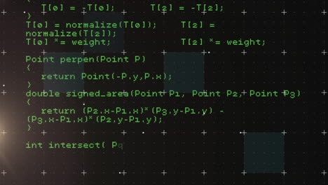 animation of data processing on black background