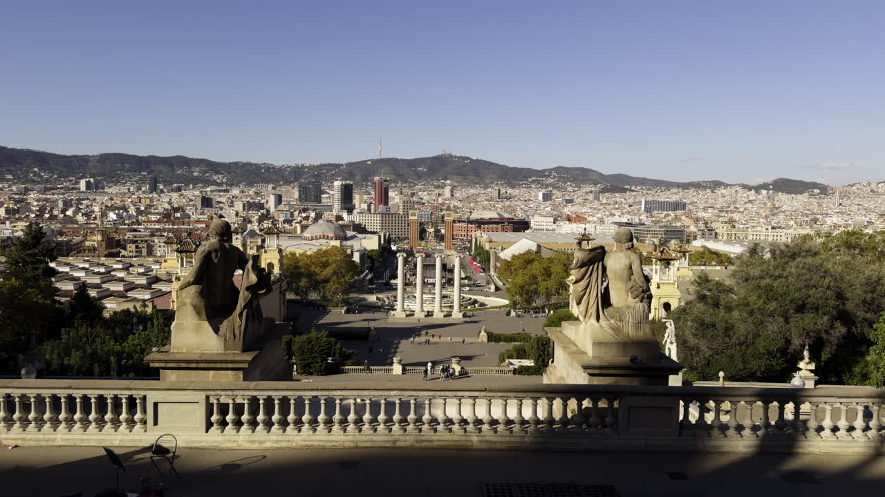 Panoramic View of Barcelona from a High Point