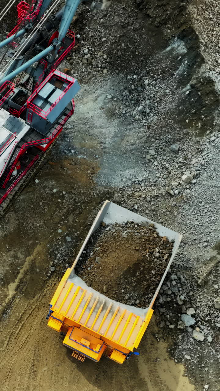 Mining Operation with Truck and Machinery