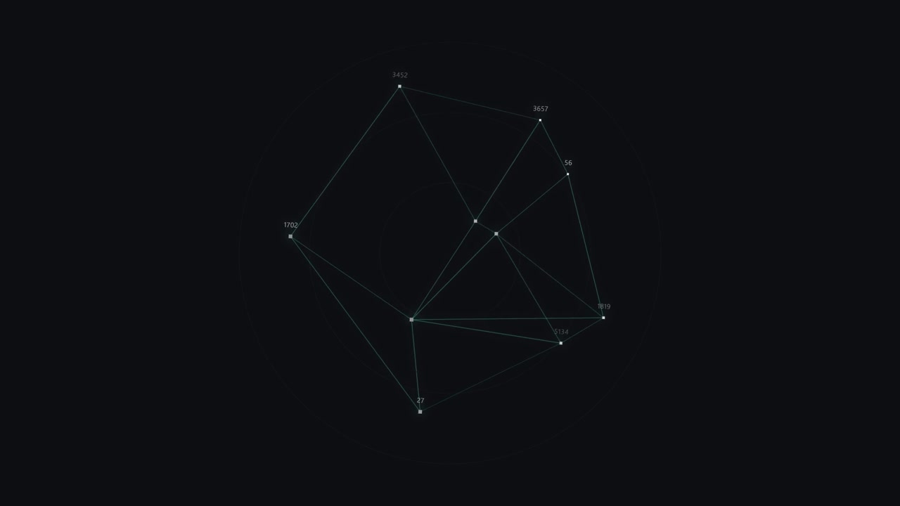 Abstract Digital Network Visualization with Moving Data Points