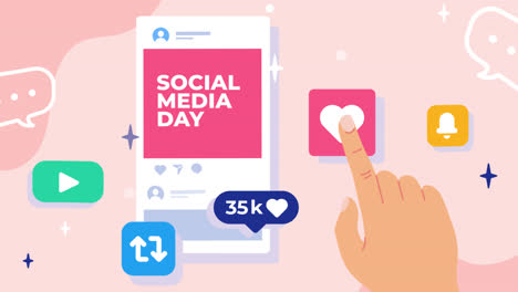 Bewegungsgrafik-Der-Flachen-Sammlung-Von-Instagram-Geschichten-Zum-Social-Media-Day