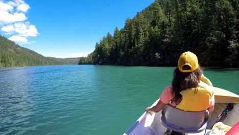 woman relaxing in boat 4k