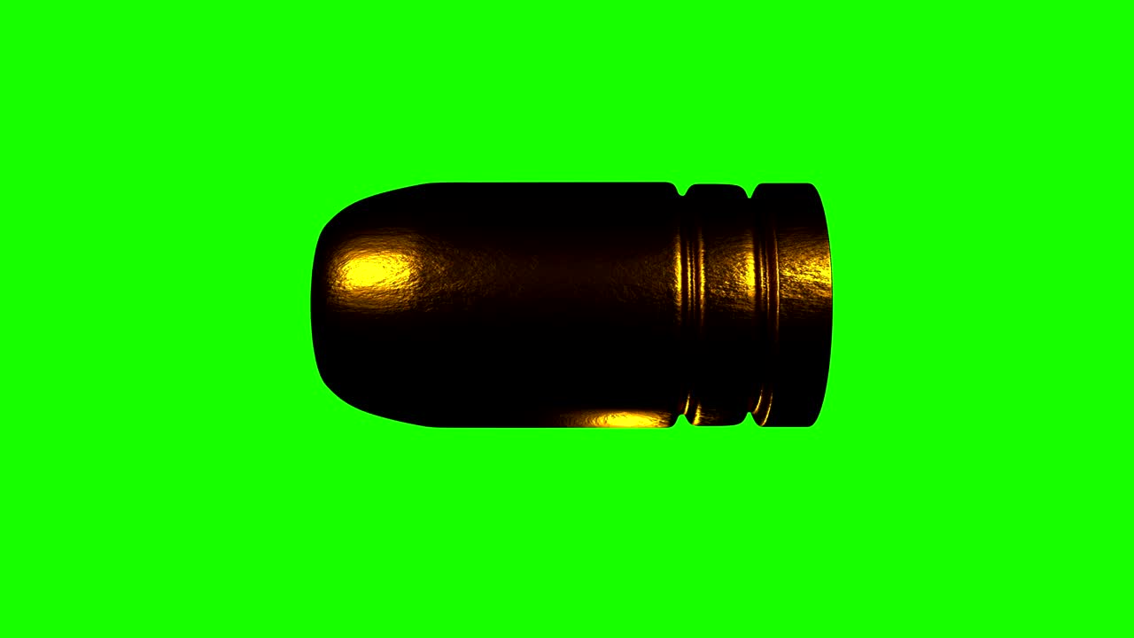 pantalla verde con bucle bala de 9 mm volando con mate incluido