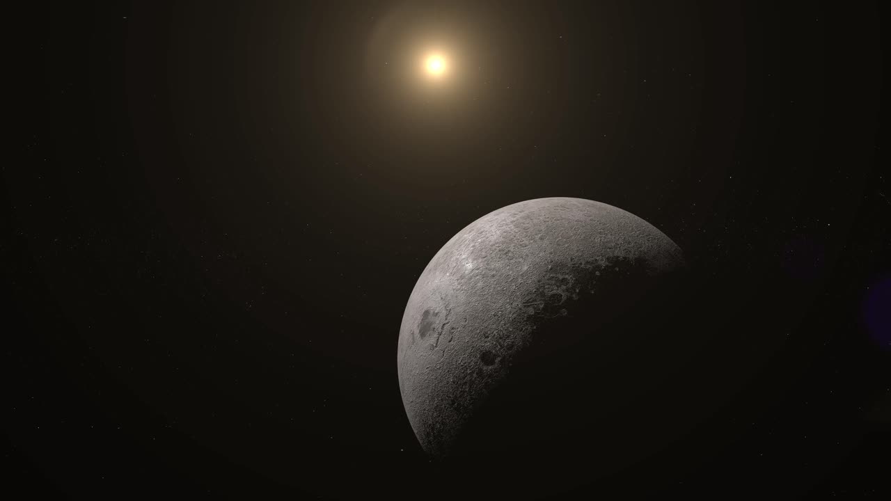 fotografía panorámica de la luna y el sol en el espacio exterior