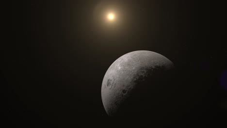 Wide-shot-of-the-moon-and-sun-in-outer-space