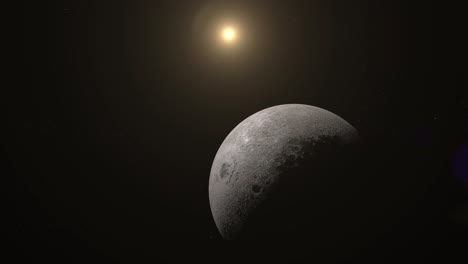 fotografía panorámica de la luna y el sol en el espacio exterior
