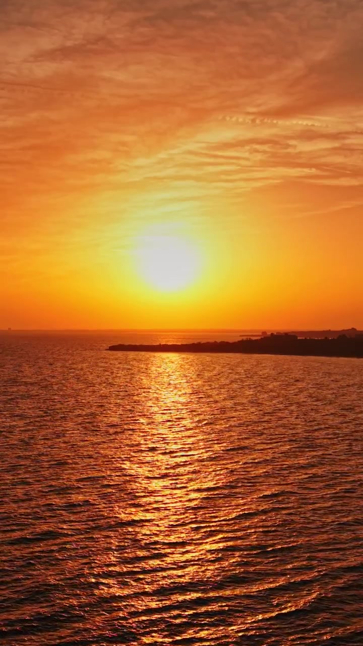 Stunning sunset over the coast of Nesebar in Bulgaria