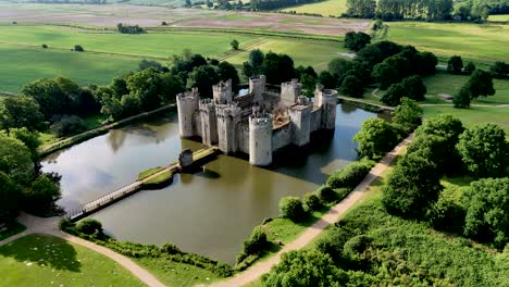 stunning aerial drone views of bodiam castle—showcasing medieval grandeur from above. ideal for editors, marketers, and history enthusiasts.