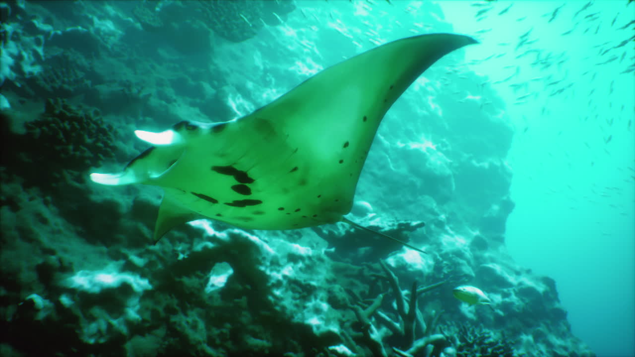 manta ray en un arrecife de coral